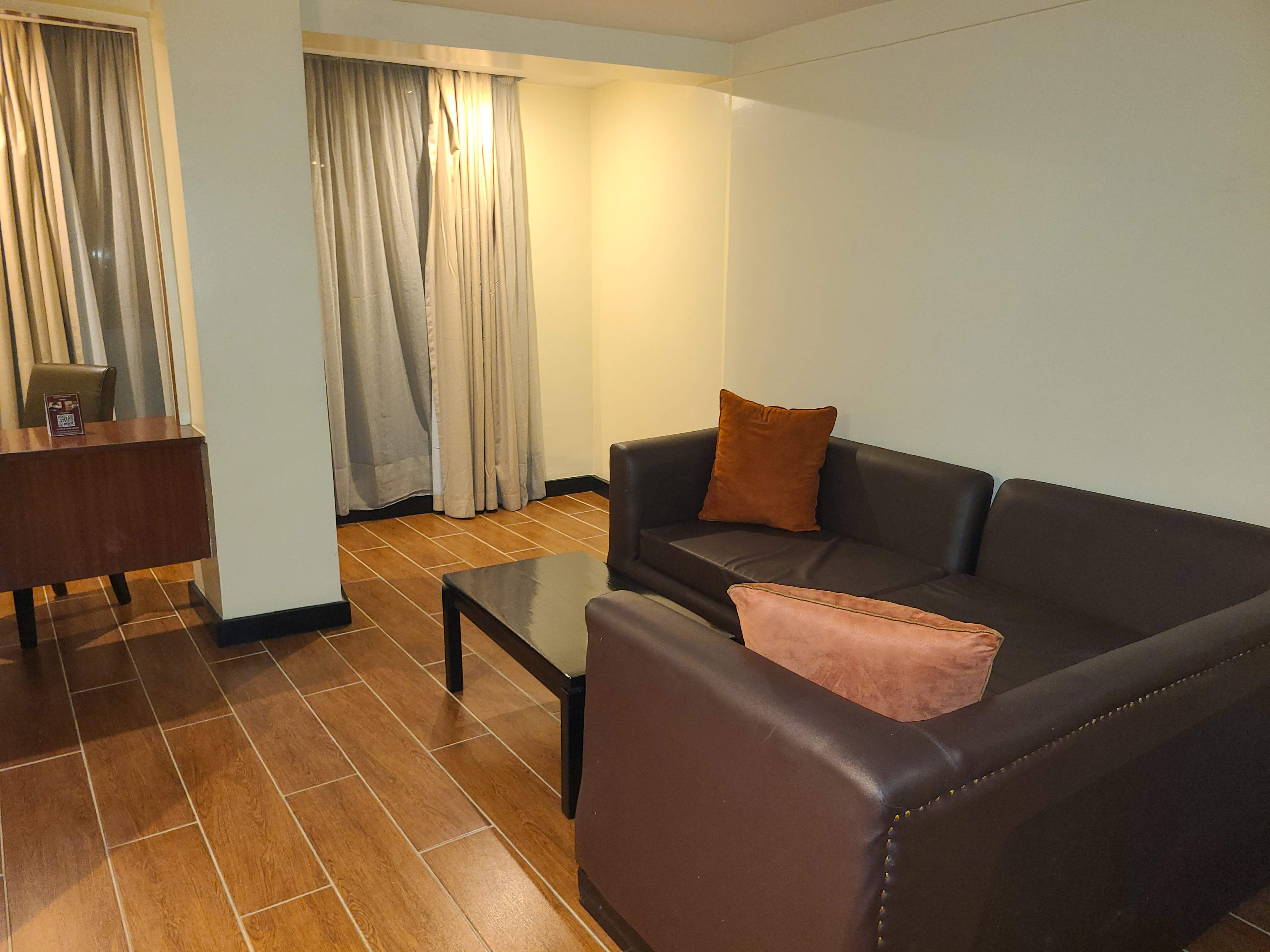 Small dining and lounge area in the studio